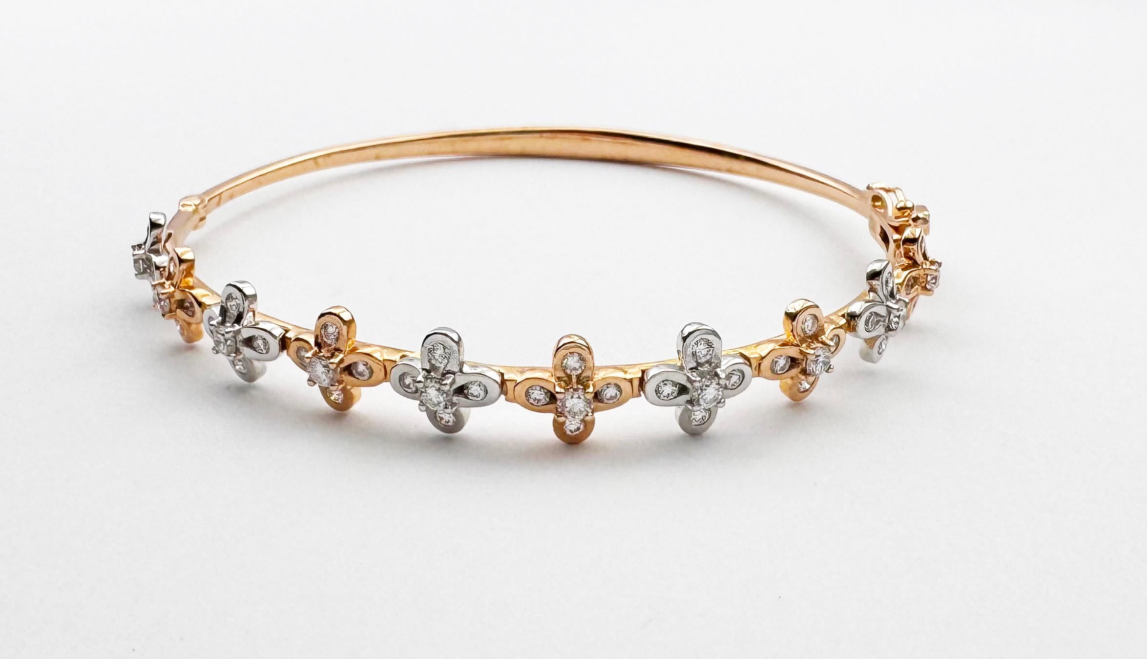 Diamant-Armreif in 18K Weiß-/Rosegoldfassung im Angebot 1