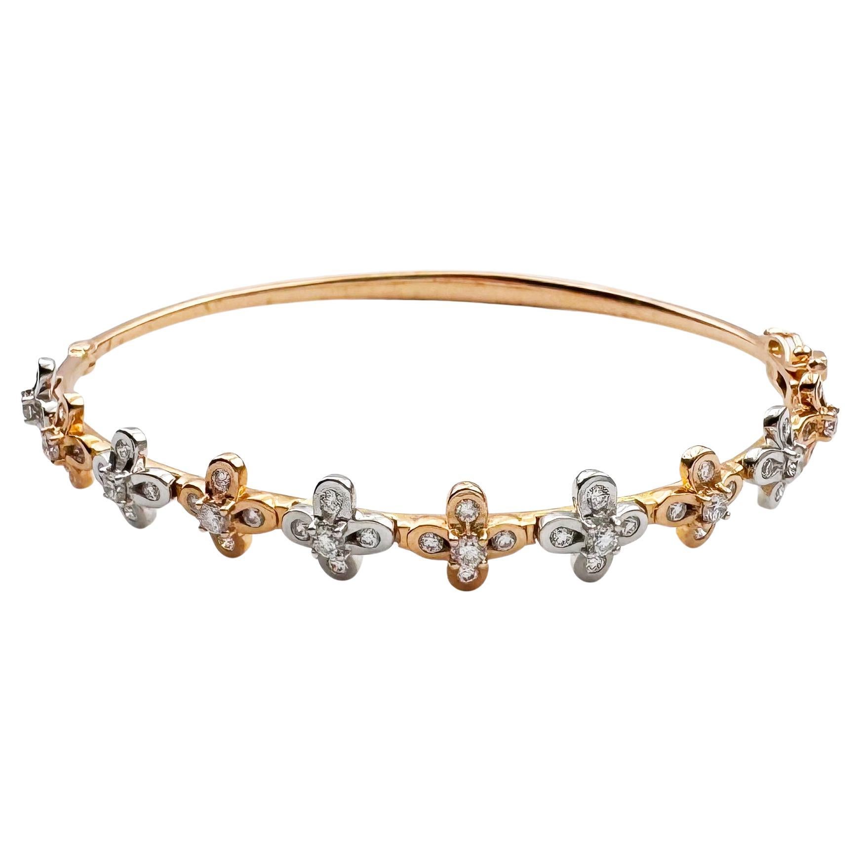 Diamant-Armreif in 18K Weiß-/Rosegoldfassung