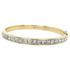 Bracelet en or jaune 18 carats serti de diamants de taille princesse de 8,0 carats naturels