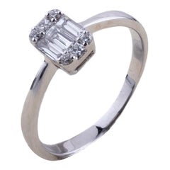 Baquette en or blanc 18 carats avec diamants