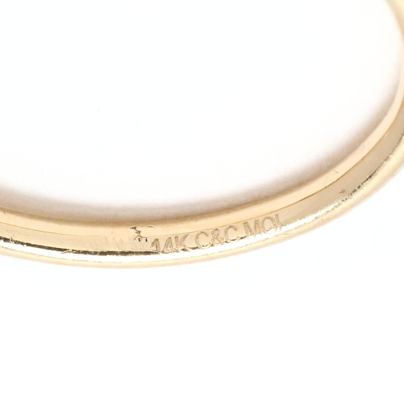 Anillo con Barra de Diamantes, Oro Amarillo 14k, Tamaño del Anillo 5.25 en Bueno Estado en McLeansville, NC