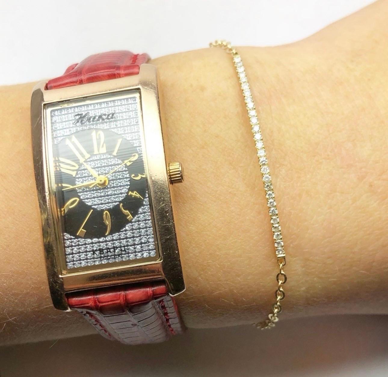 Brilliant Cut Diamond Bar Bracelet 18 Karat Yellow Gold Diamond Bracelet VS Clarity Diamonds For Sale