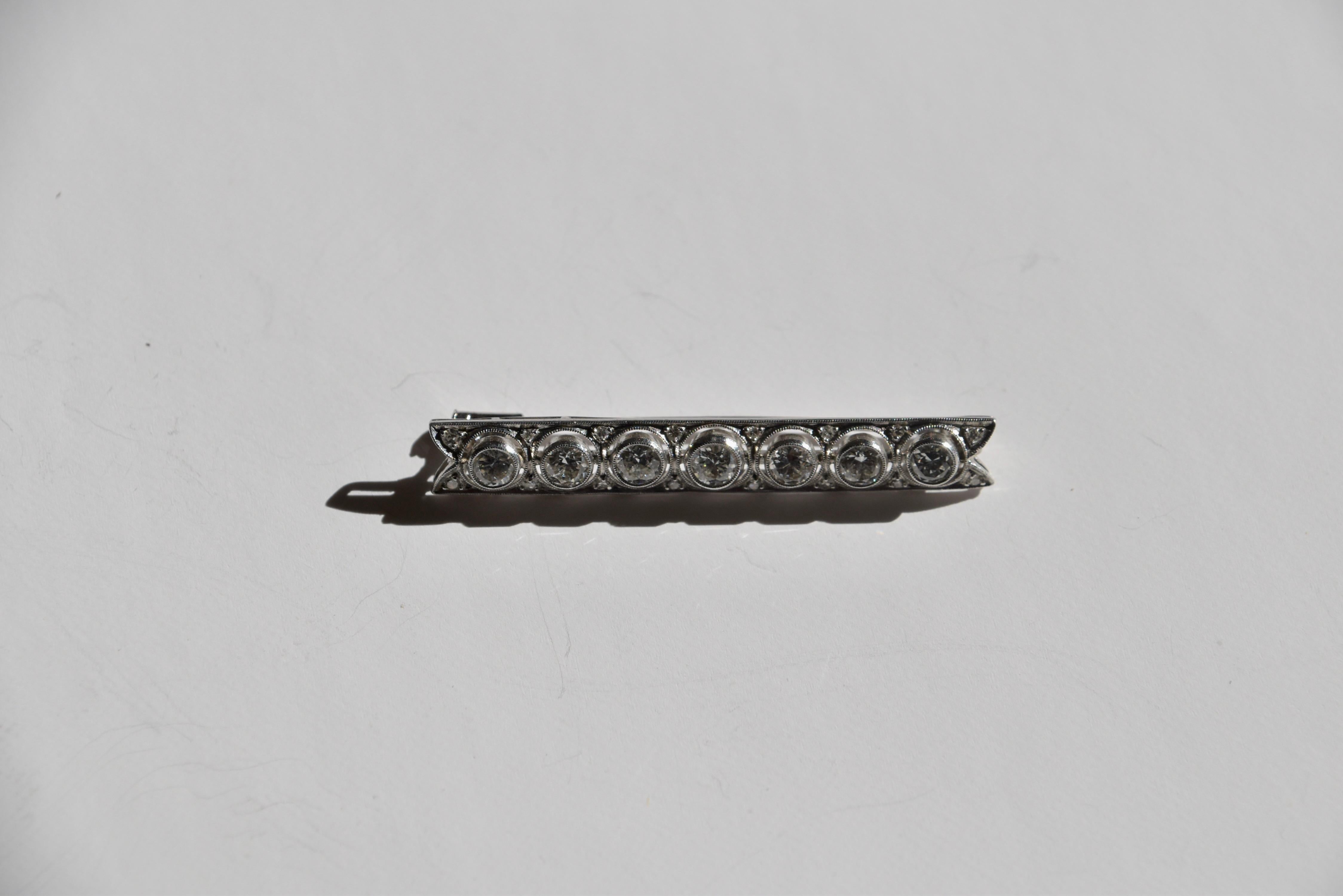 Broche de barra de diamantes, principios del siglo XX en venta 5