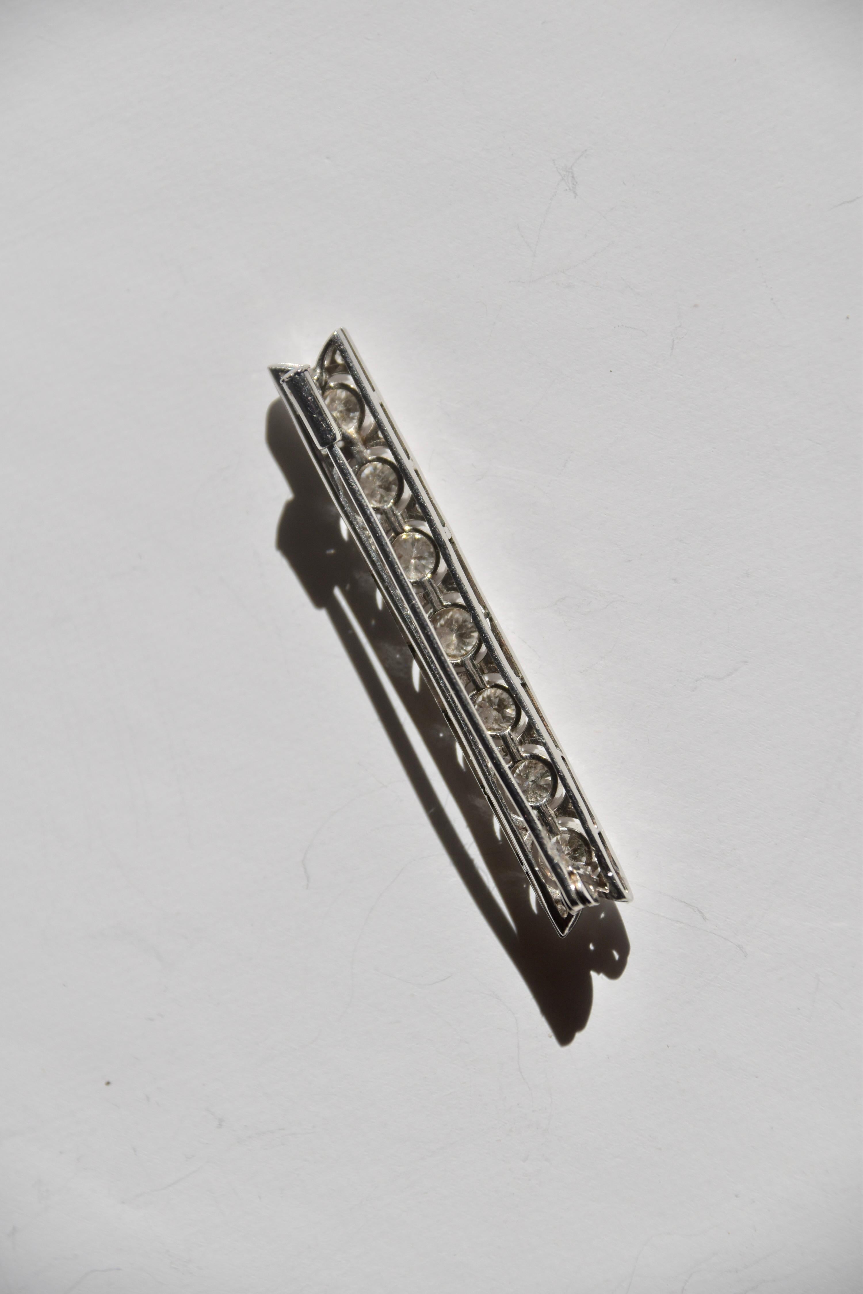 Broche de barra de diamantes, principios del siglo XX Corte redondo en venta