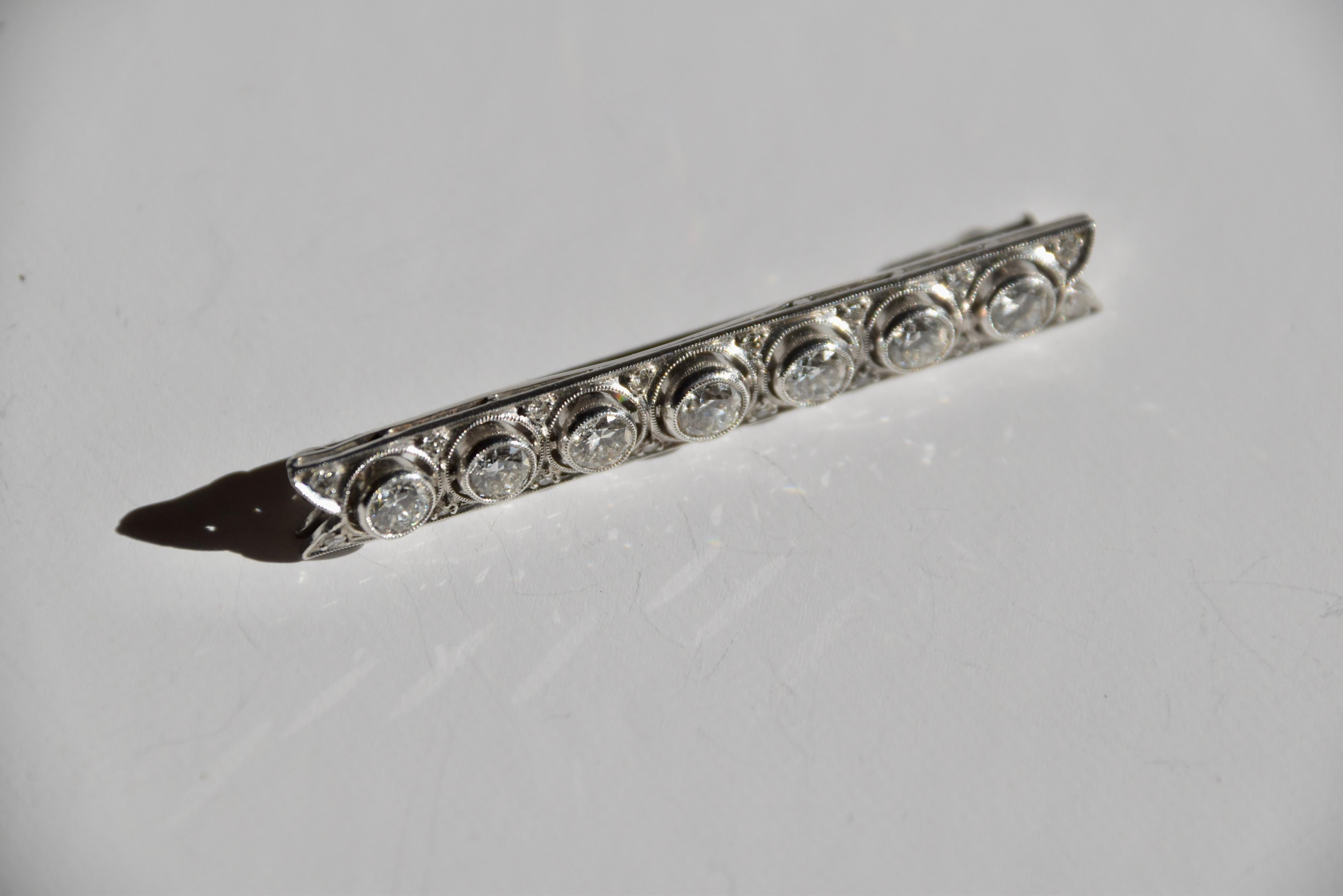 Femenino o masculino Broche de barra de diamantes, principios del siglo XX en venta
