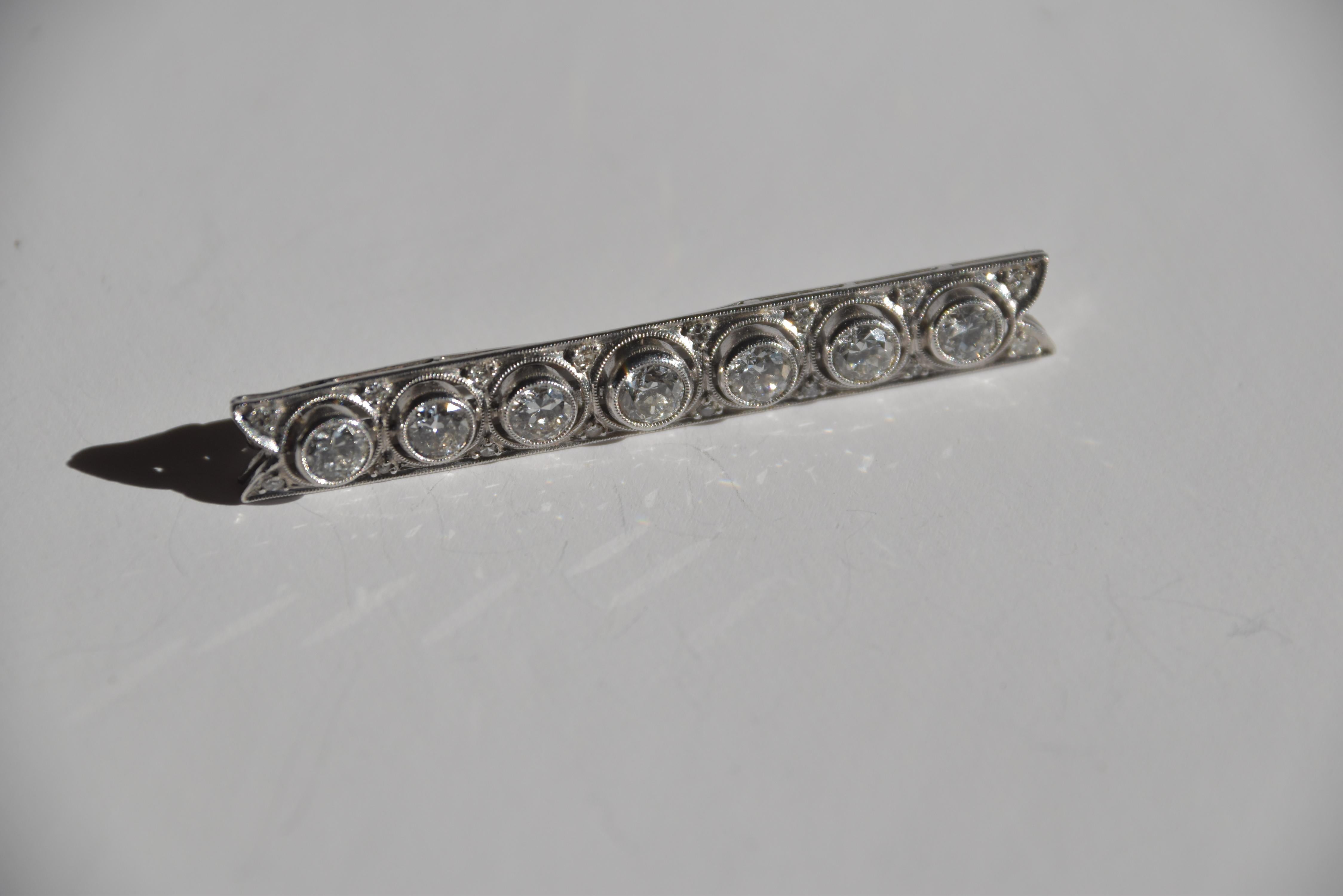 Broche de barra de diamantes, principios del siglo XX en venta 1