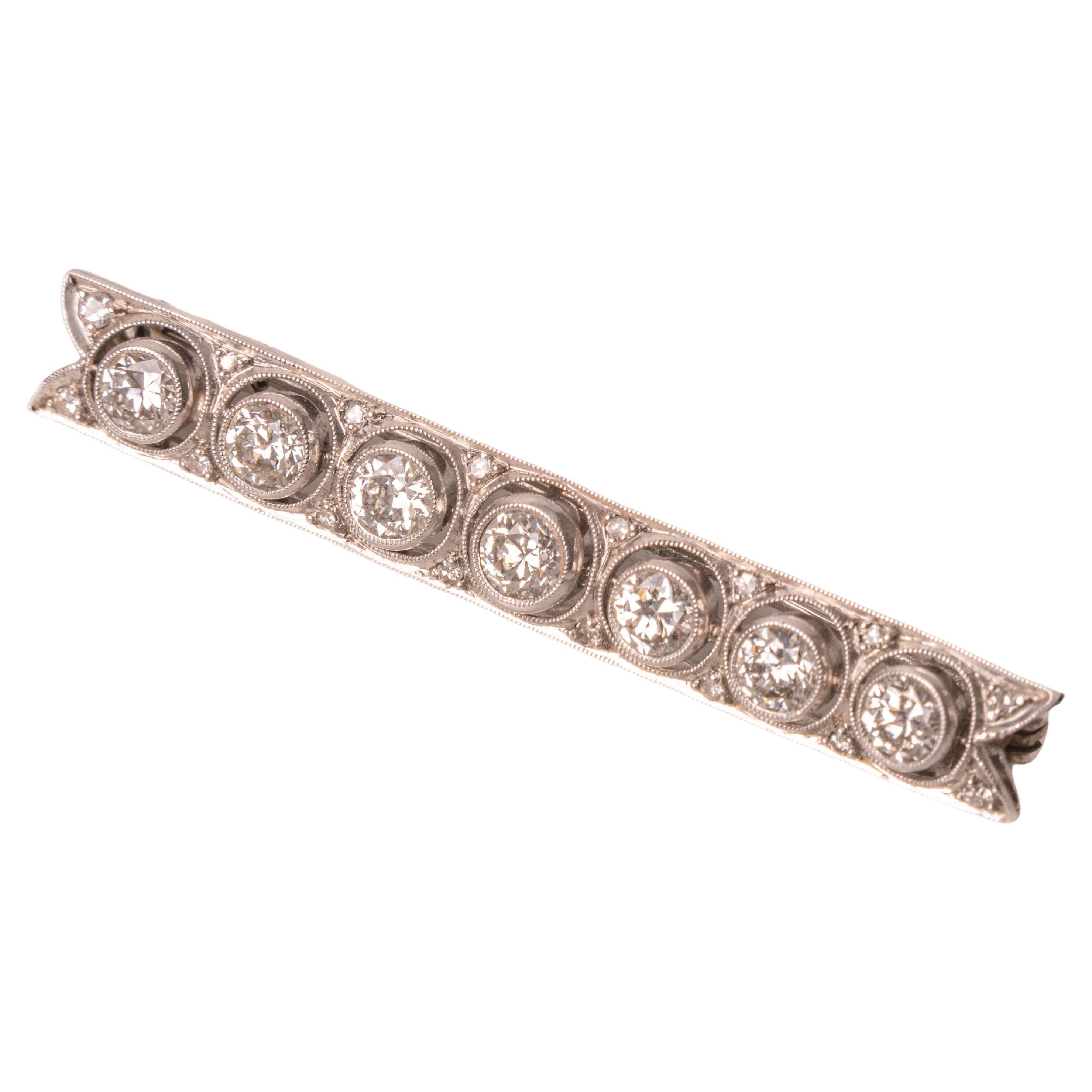 Diamond Bar Brooch, Early 20th Century