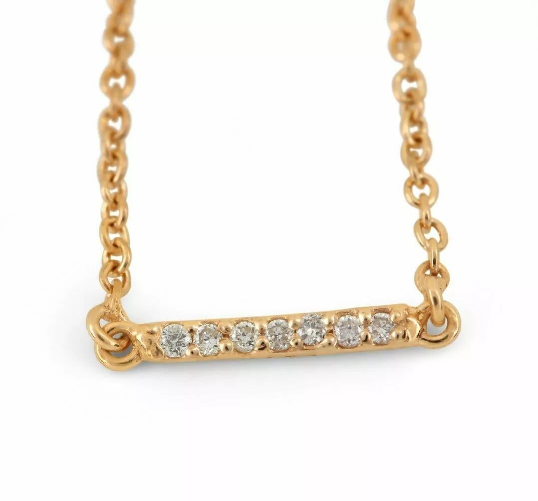 Diamond Bar Charm Necklace 14k Solid Gold Designer Wedding Anniversary Jewelry
The Chain is made in 925 Sterling Silver. If you want it in 14k Solid Yellow Gold Please Leave a Message.
Light weight can be worn everyday

Additional