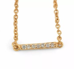 Diamond Bar Charm Necklace 14k Solid Gold Designer Jewelry