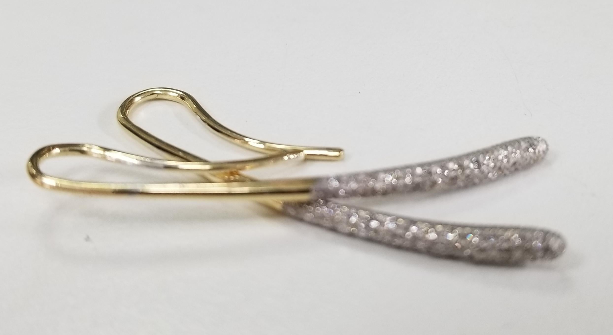 Diamond Bar Dangle Earring Drop In New Condition In Los Angeles, CA