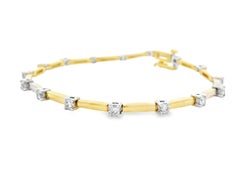 Bracciale A Link con diamanti in oro 14K bicolore 1,25 carati
