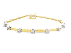 Diamond Bar Link Bracelet in 14K Two-Tone Gold 1.25 Carats