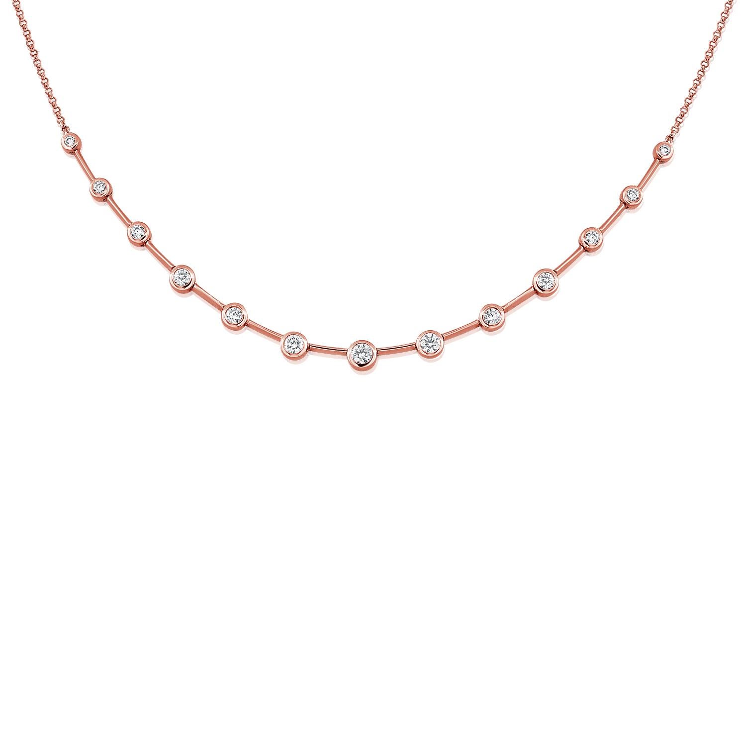 Collier à maillons en diamant 1.01 carats or jaune 14 carats ajustable 7.96 grammes Pour femmes en vente