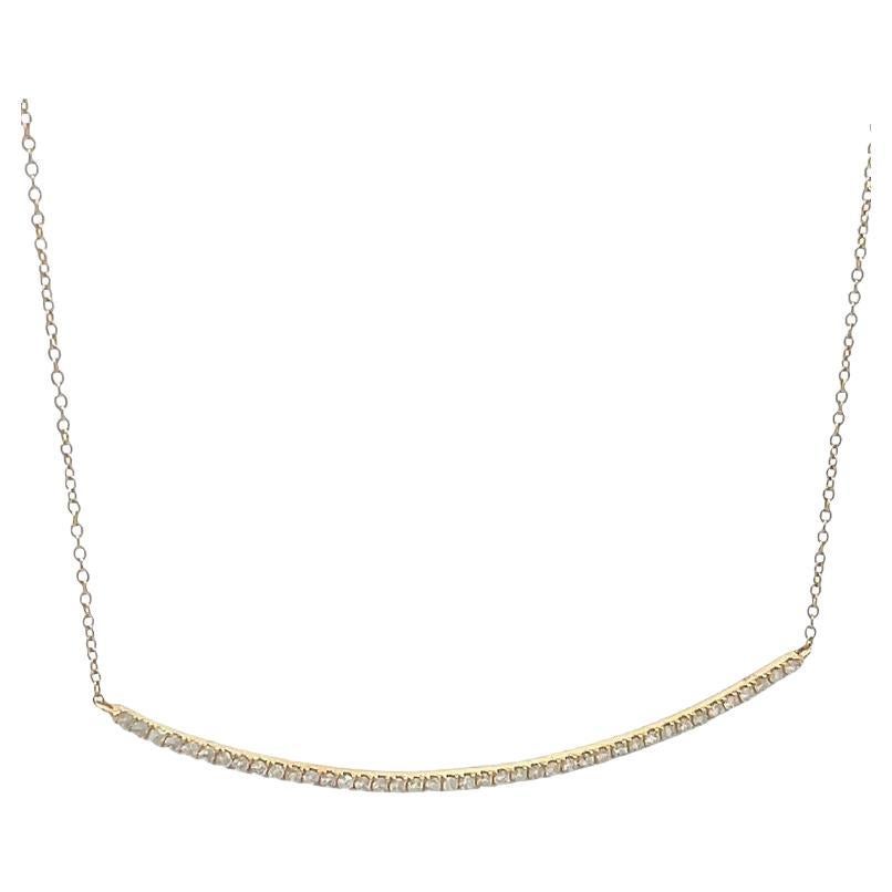 Diamond Bar Necklace 0.30 Carat in 14k Yellow Gold