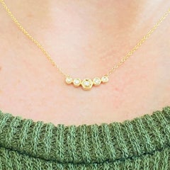Diamond Bar Necklace, Gabriel & Co. 14 Karat Gold Diamond Bar Neck, NK5424