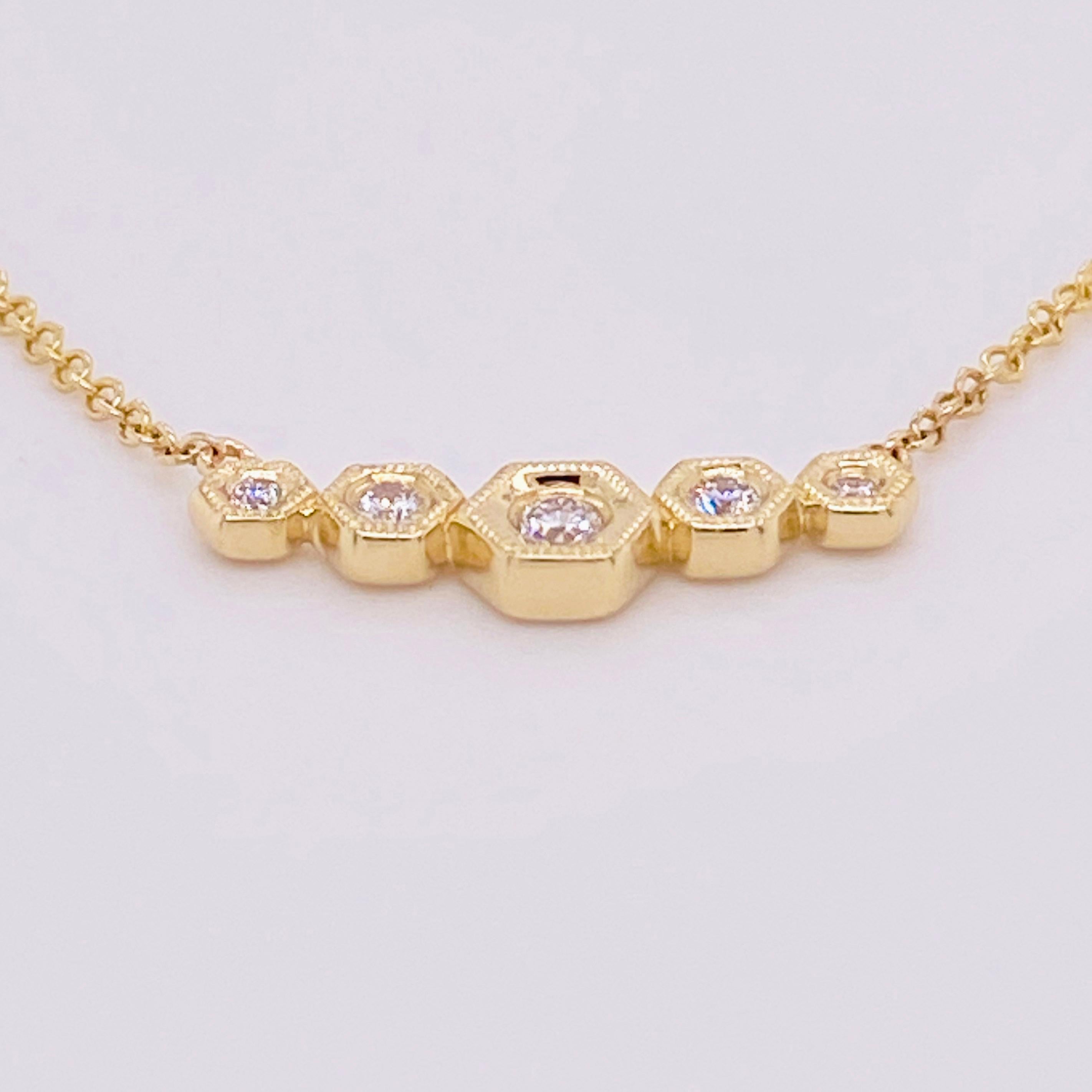 gold bar necklace with diamond