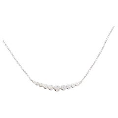 Diamond Bar Necklace in 14k White Gold