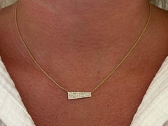 Diamond Bar Necklace in 14k Yellow Gold