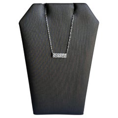 Diamond Bar Necklace in 14kt White Gold - 0.21ctw GH SI Diamonds, Adjustable