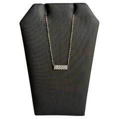 Diamond Bar Necklace in 14kt Yellow Gold - 0.21ctw GH VS/SI Diamonds, Adjustable