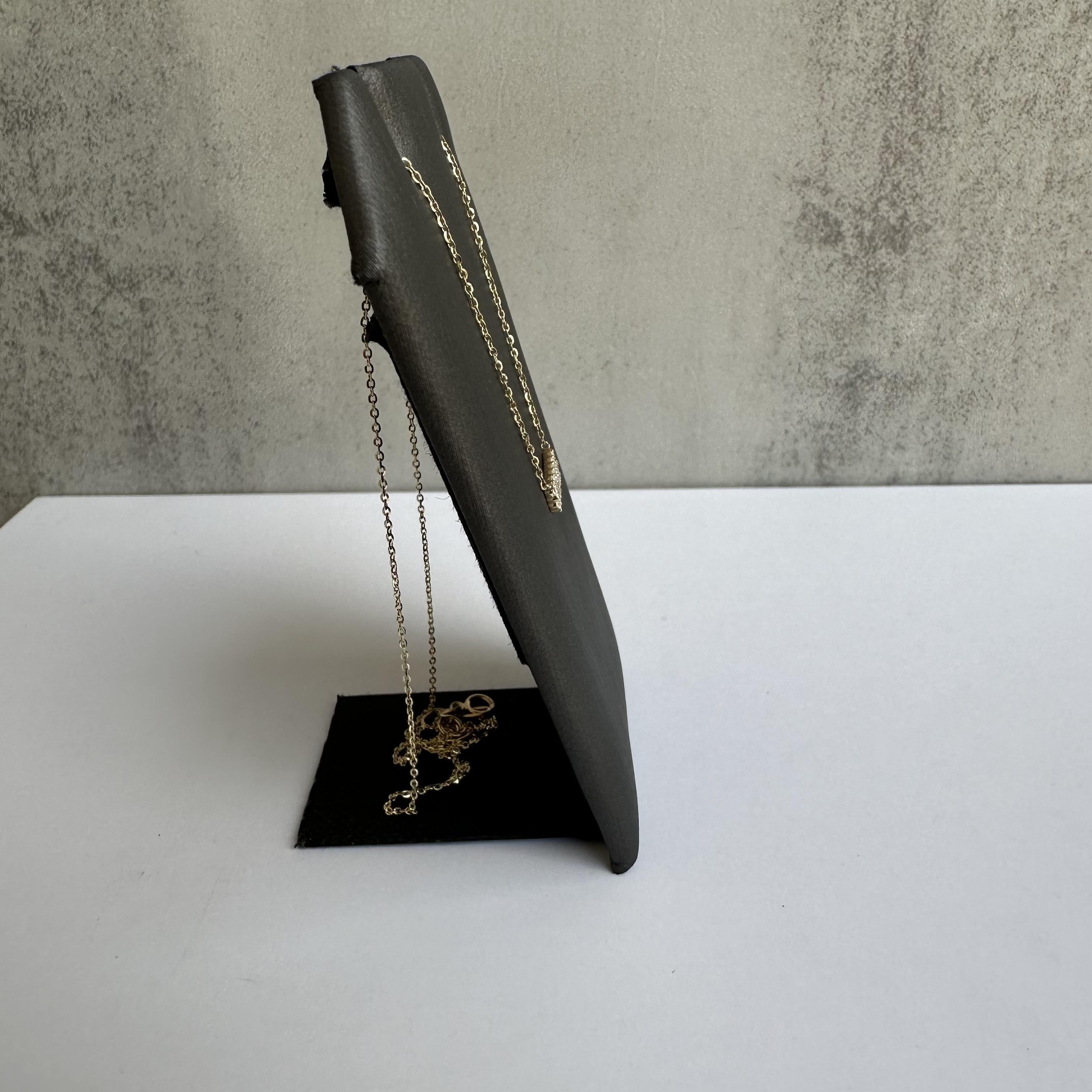 Moderne Collier bar à diamants en or jaune 14kt - 0.21ctw GH VS/SI Diamants, New en vente