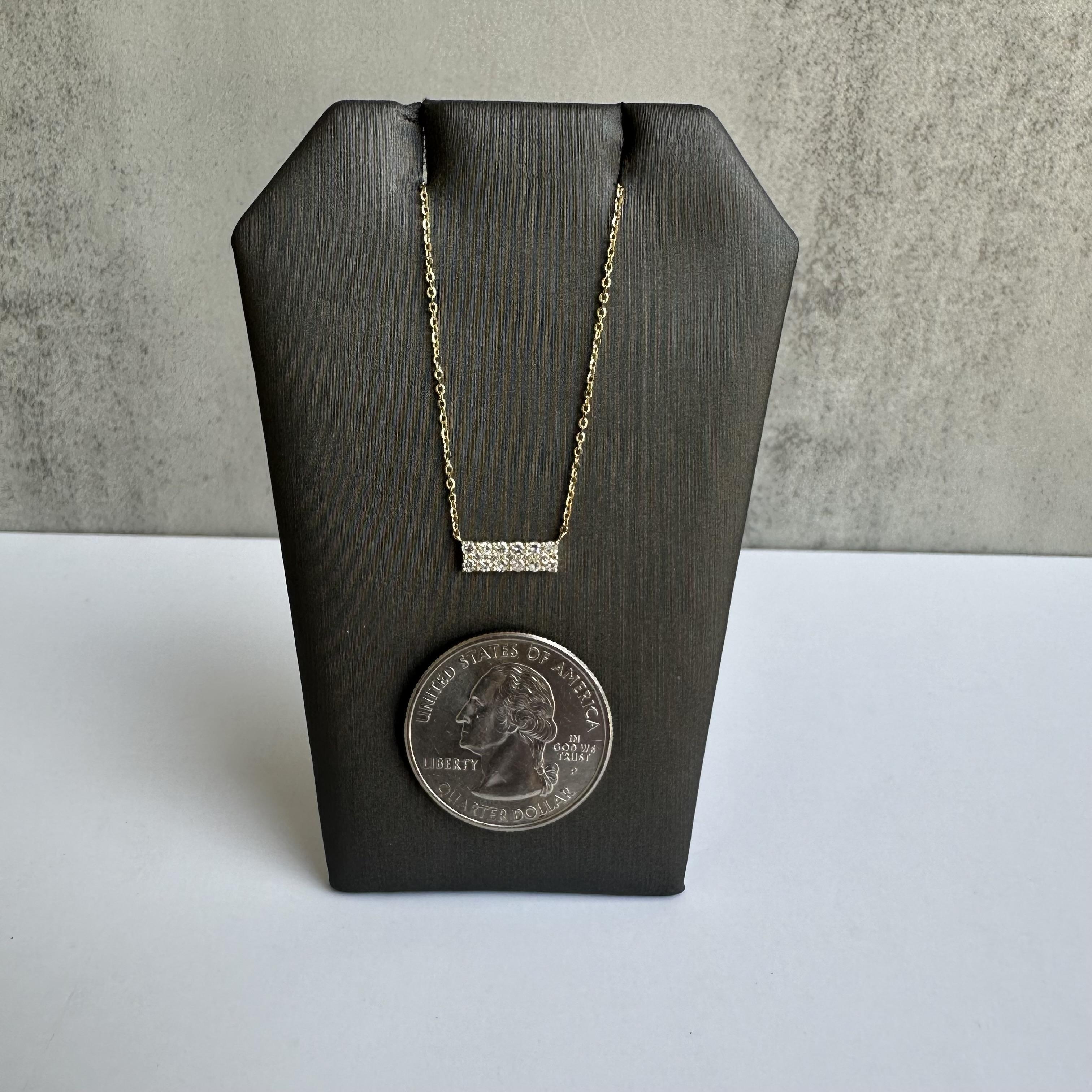 Taille ronde Collier bar à diamants en or jaune 14kt - 0.21ctw GH VS/SI Diamants, New en vente
