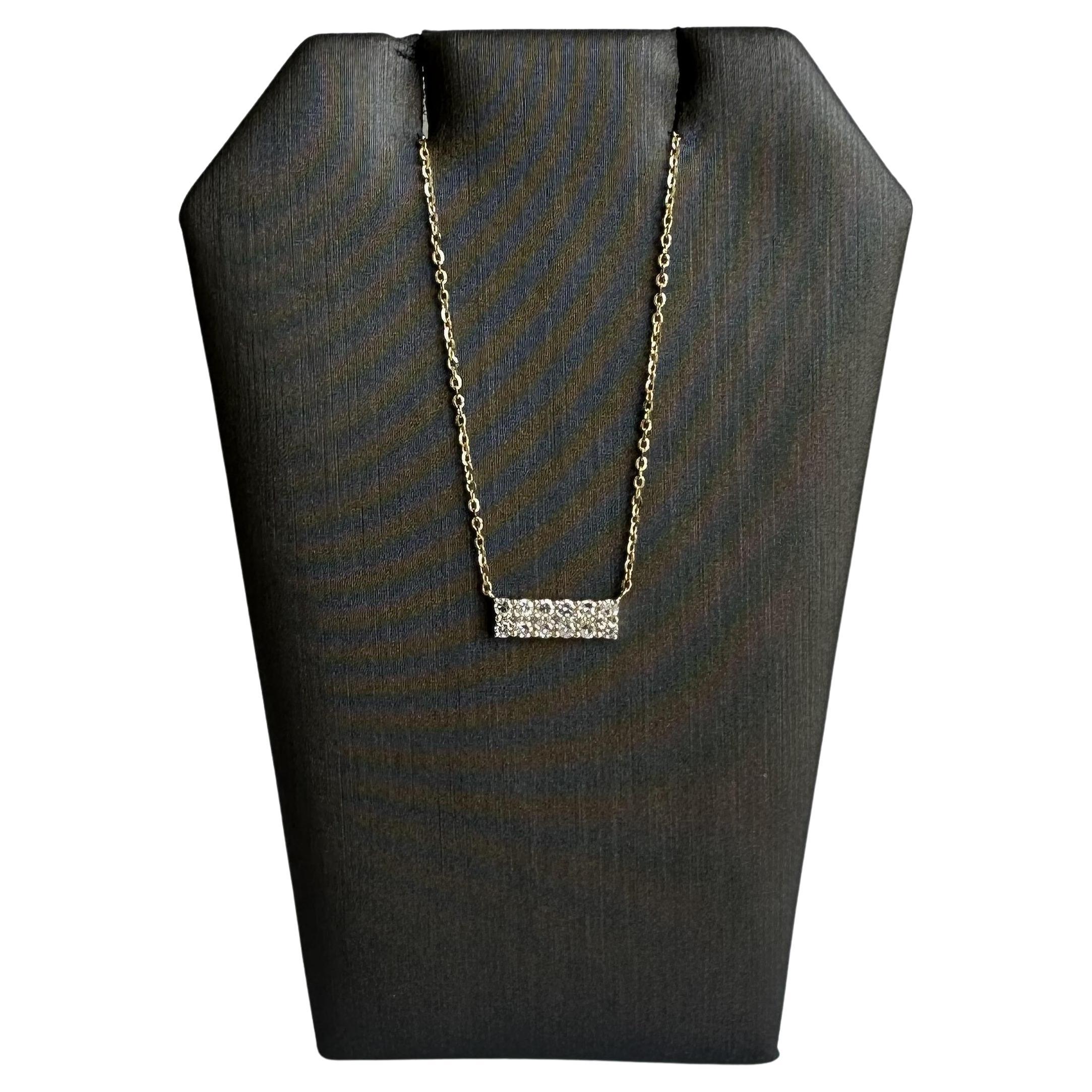 Collier bar à diamants en or jaune 14kt - 0.21ctw GH VS/SI Diamants, New