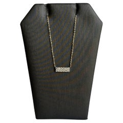 Collier bar à diamants en or jaune 14kt - 0.21ctw GH VS/SI Diamants, New