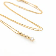 Diamond Bar Pendant Necklace in 18k Yellow Gold