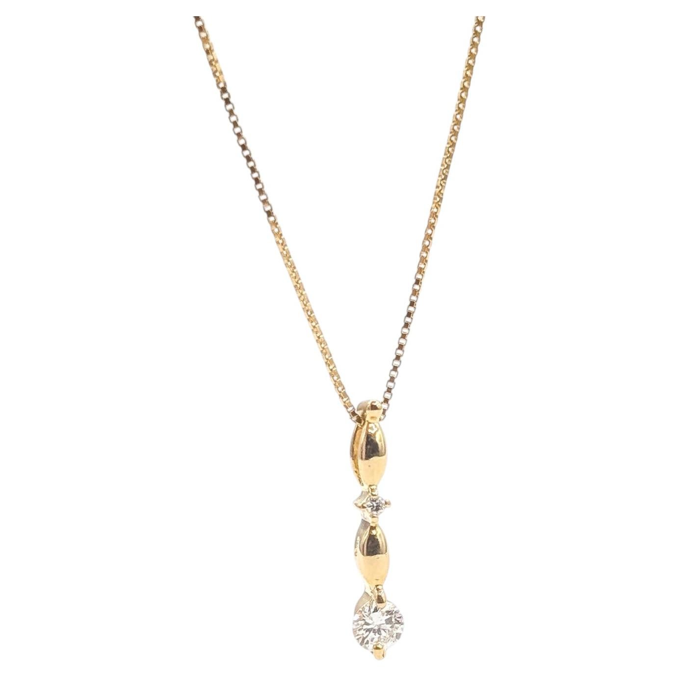 Diamond Bar Pendant Necklace in 18k Yellow Gold