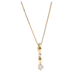 Diamond Bar Pendant Necklace in 18k Yellow Gold