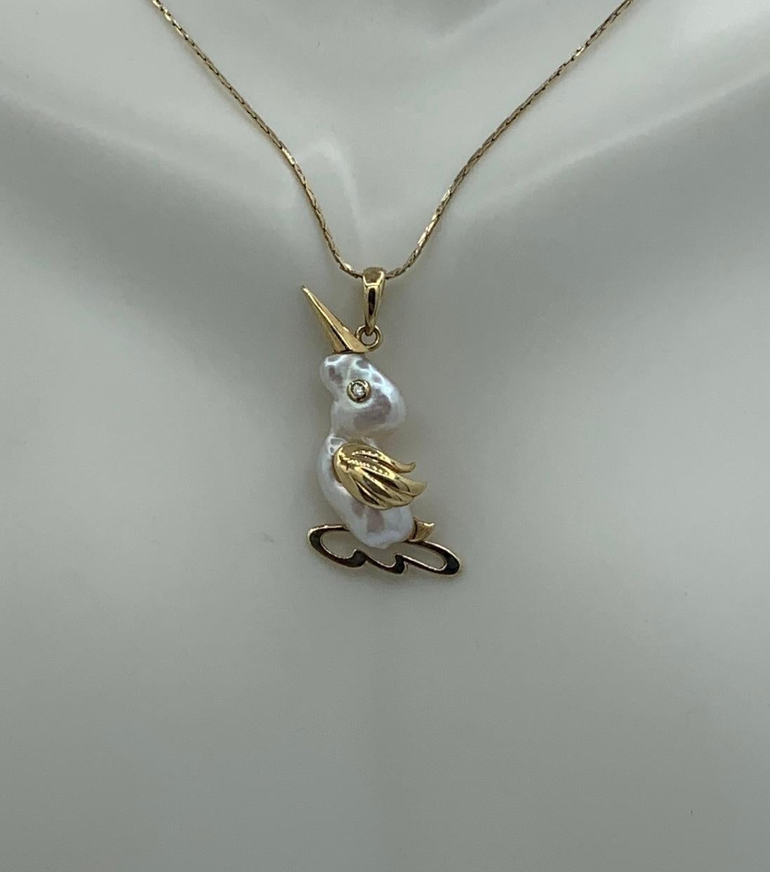 diamond duck pendant