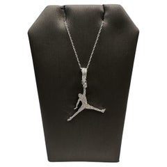 Diamond Basketball Necklace in 10kt White Gold – 0.16ctw Diamonds, 18" Inches