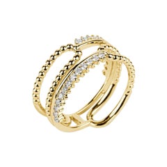 Anello con fascia di diamanti in oro giallo 18 carati