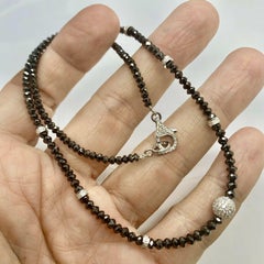 Diamond Beaded Necklace 34.15 Tcw 18k Gold Certified