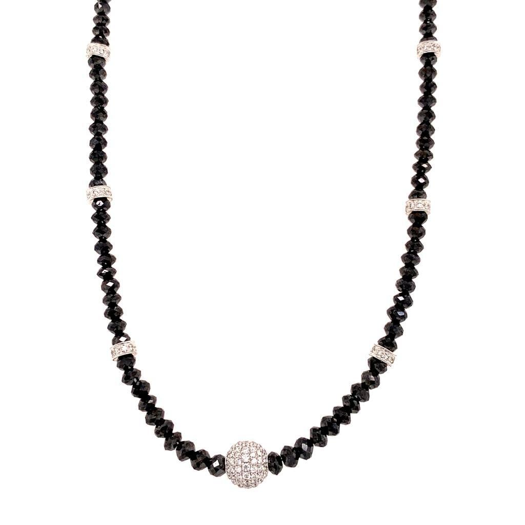 Diamant-Perlen-Halskette 34,15 Tcw 18k Gold zertifiziert (Moderne) im Angebot