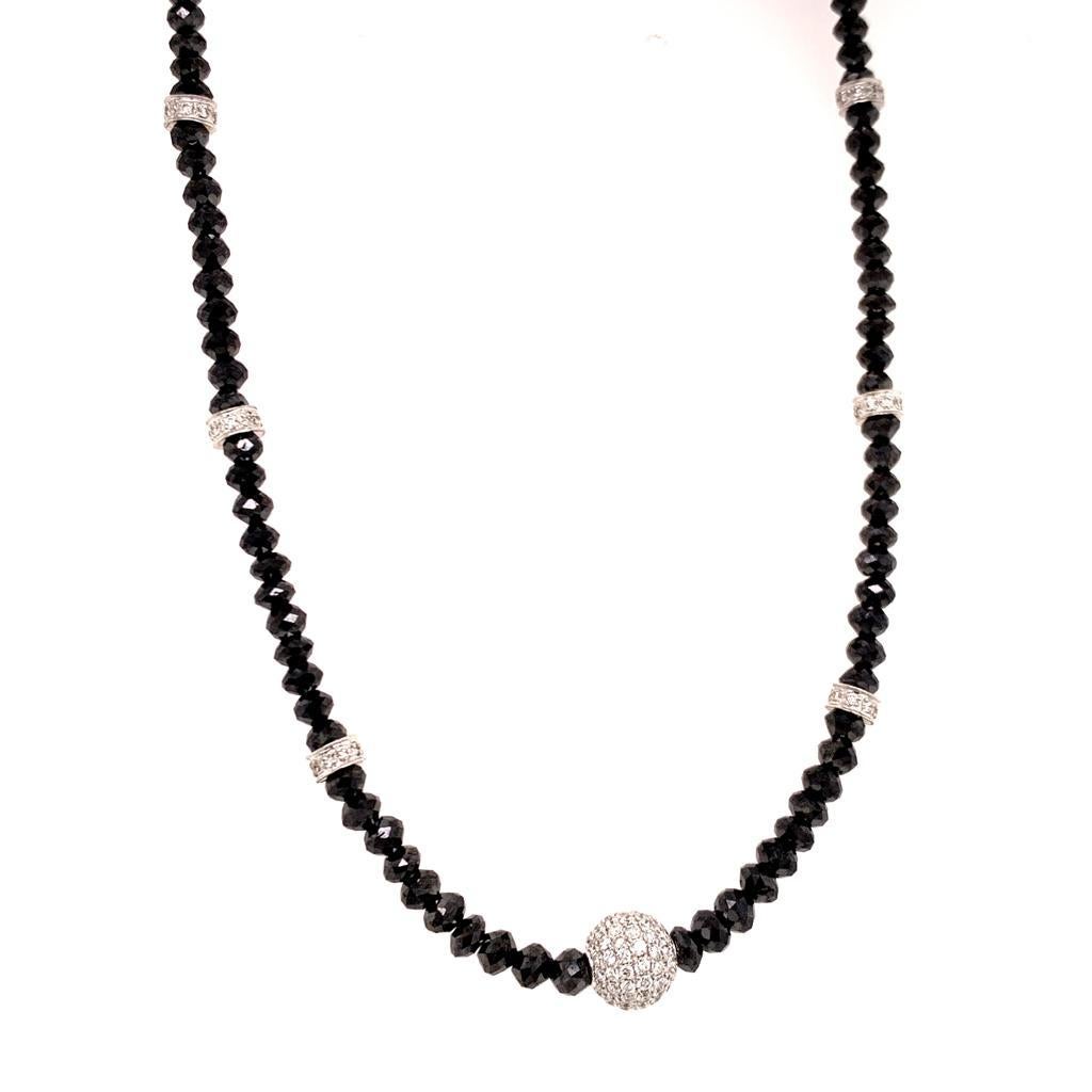 Diamant-Perlen-Halskette 34,15 Tcw 18k Gold zertifiziert Damen im Angebot