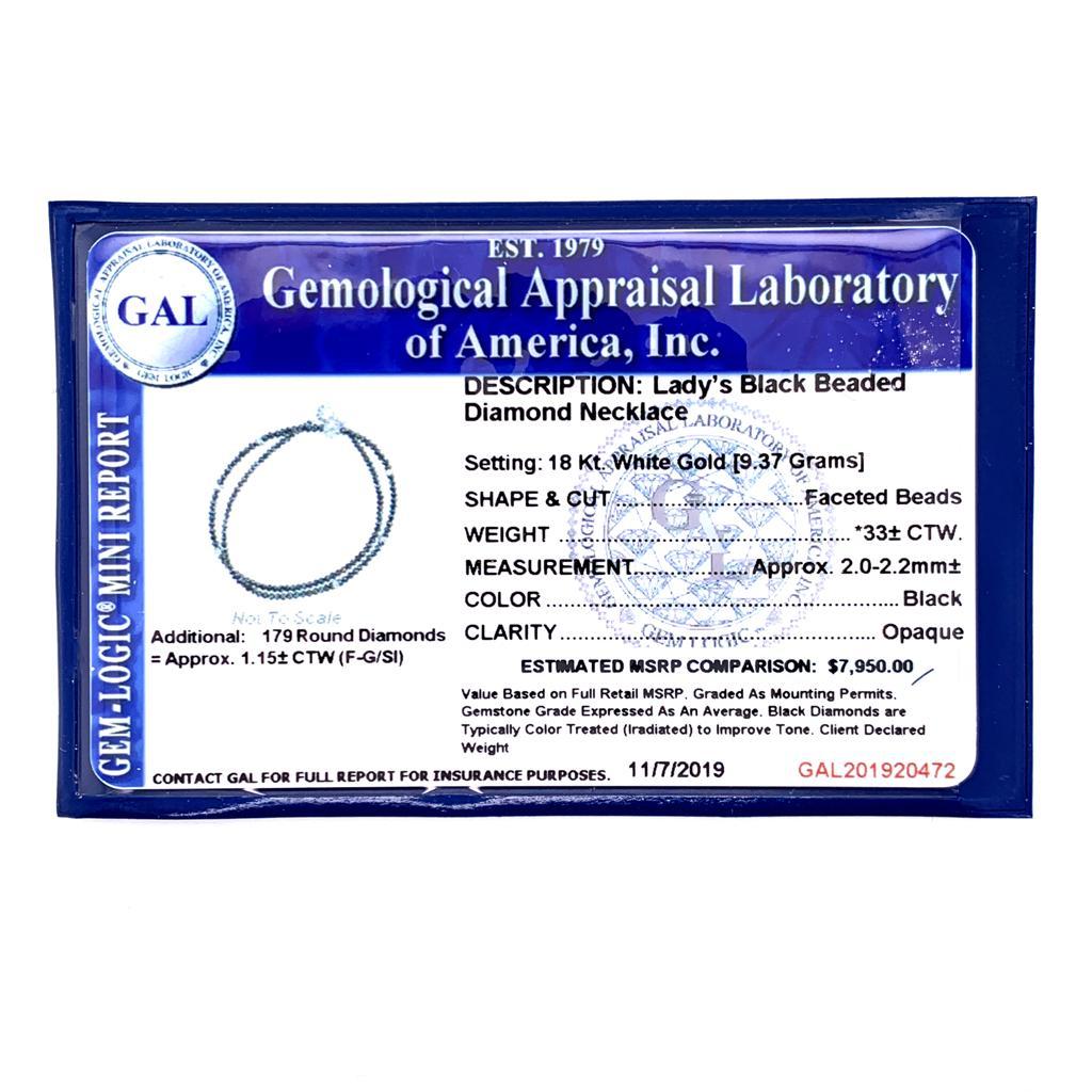 Diamant-Perlen-Halskette 34,15 Tcw 18k Gold zertifiziert im Angebot 2
