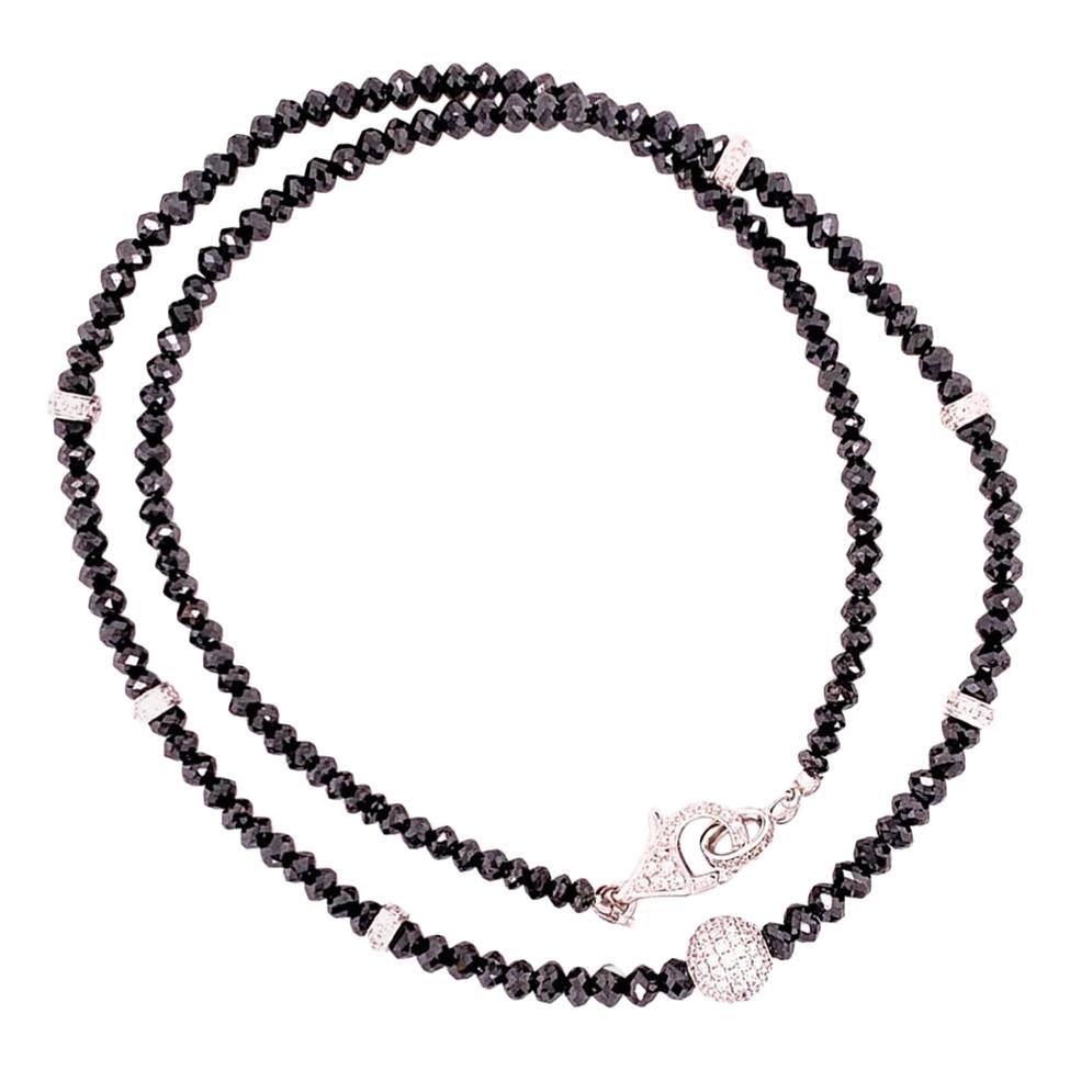Diamant-Perlen-Halskette 34,15 Tcw 18k Gold zertifiziert im Angebot