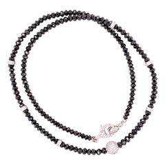 Diamond Beaded Necklace 34.15 Tcw 18k Gold Certified