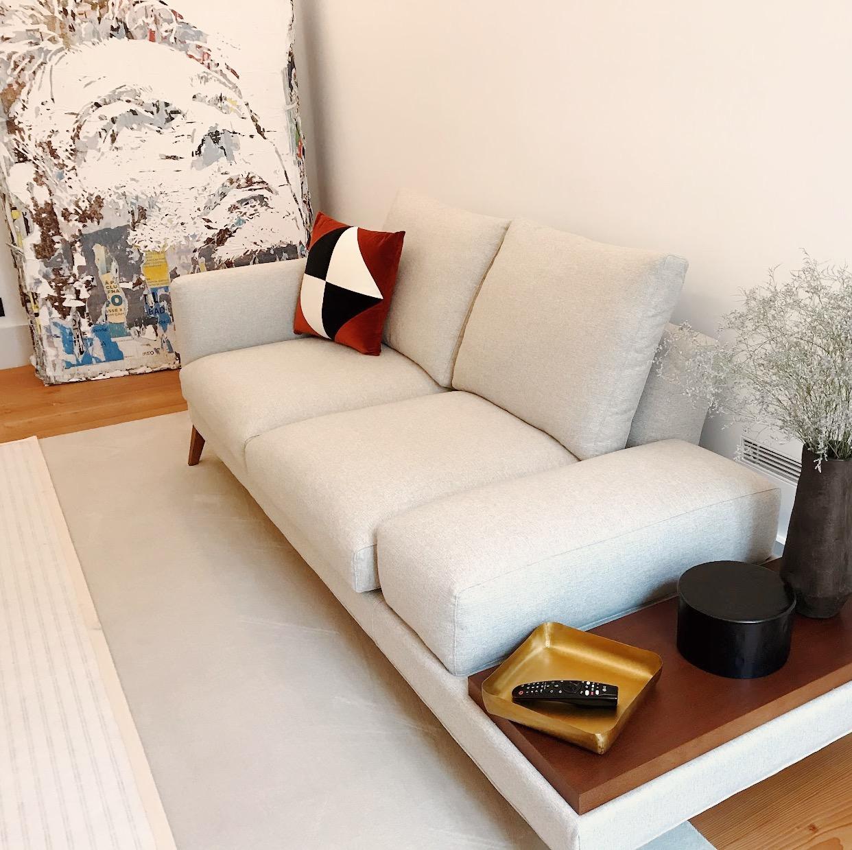Modern Diamond beige, brick and ivory white Velvet Deluxe Pillow For Sale