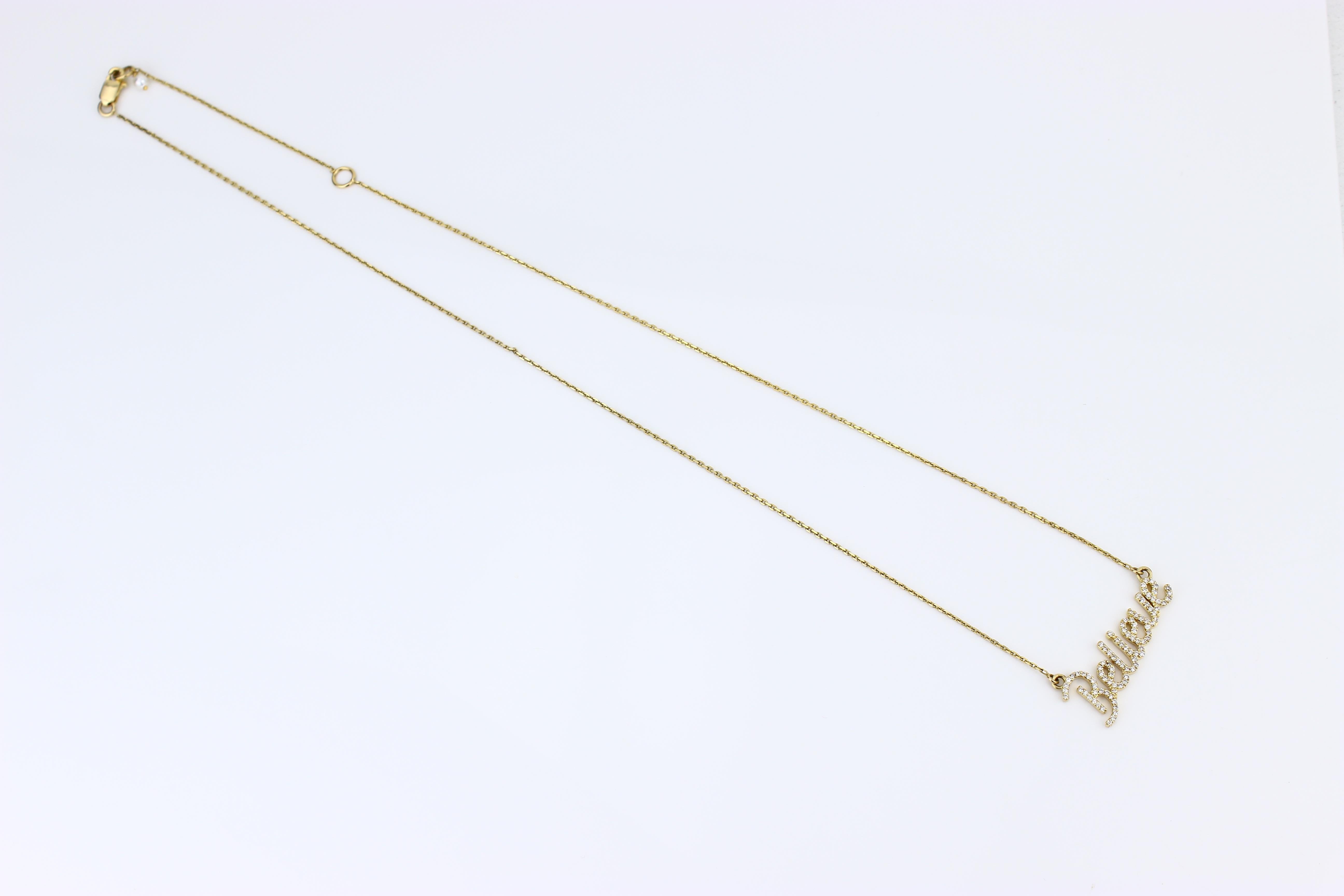 Collier pendentif Believe en or massif 18k avec diamants Pour femmes en vente