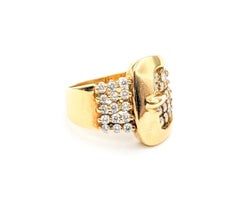 Diamond Belt Buckle Ring in 18k Yellow Gold