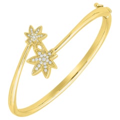 Diamond Best Friend Tennis Bangle 14 Karat Gold-Plated