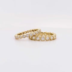 Diamond Bezel Eternity Band 14K Yellow Gold Stackable