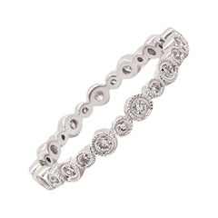 Diamond Bezel Eternity Band, .40 Carats in 14K White Gold, Stackable Ring
