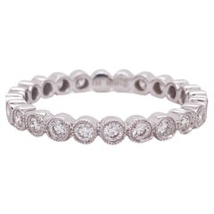 Diamond Bezel Eternity Ring, Half Carat in 14k White Gold, Stackable