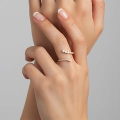 Diamond Bezel Open 14K (or 18k upon request) Yellow Gold Spiral Ring