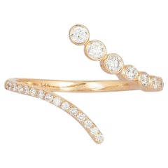 Diamond Bezel Open 14K (or 18k upon request) Yellow Gold Spiral Ring
