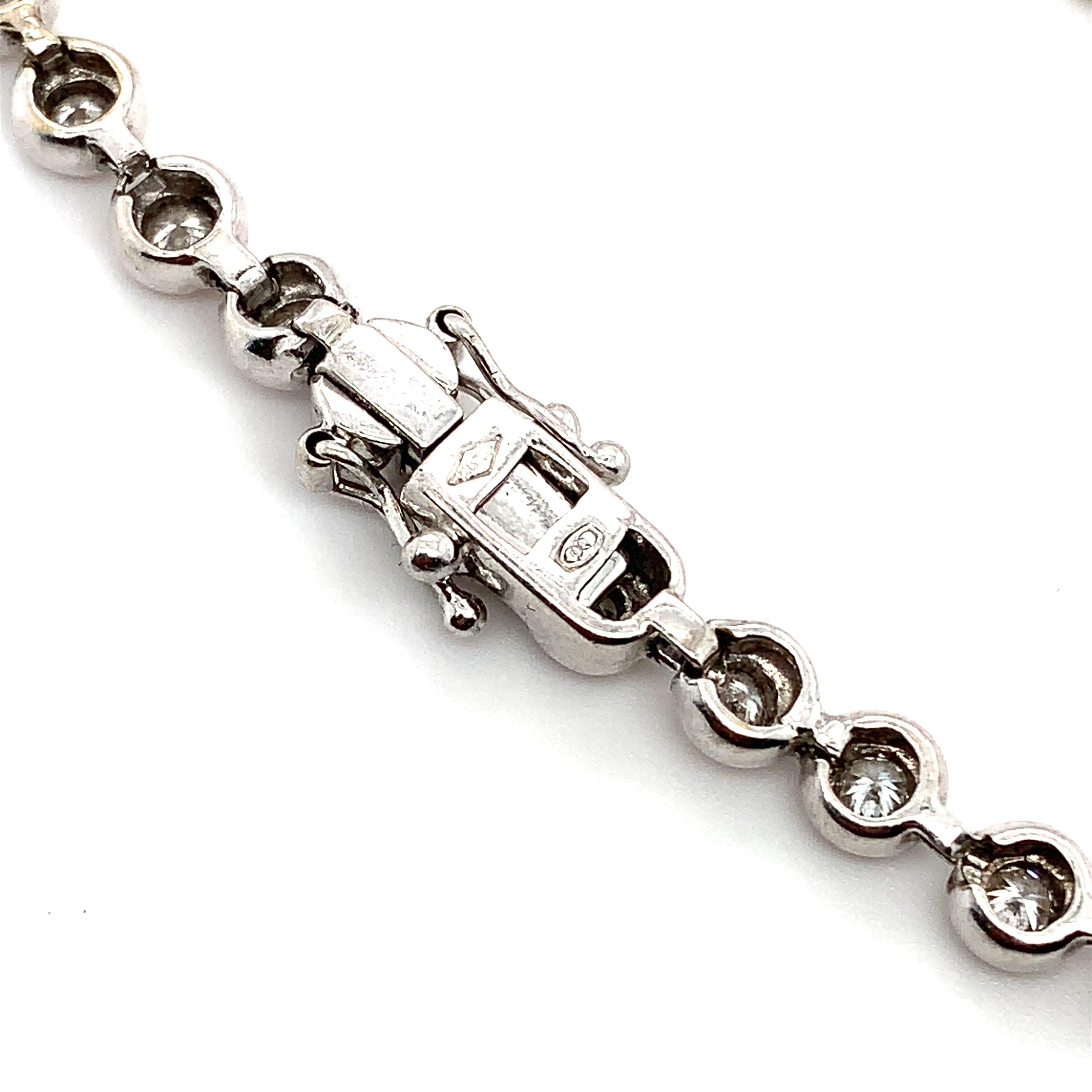 Diamond bezel rubover tennis bracelet 18k white golst For Sale 1